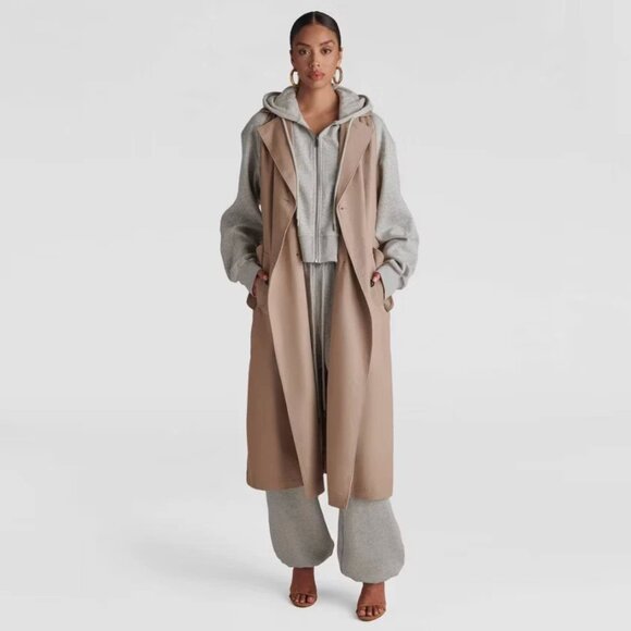 NWT KBB by Kahlana "The Sweatshirt Trench" Coat - Picture 2 of 4